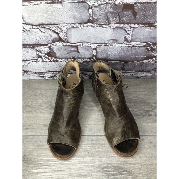 Baske California Ariel Olive Leather Lace Zip Open Toe Heel Sandals Women 6M US - Picture 12 of 16